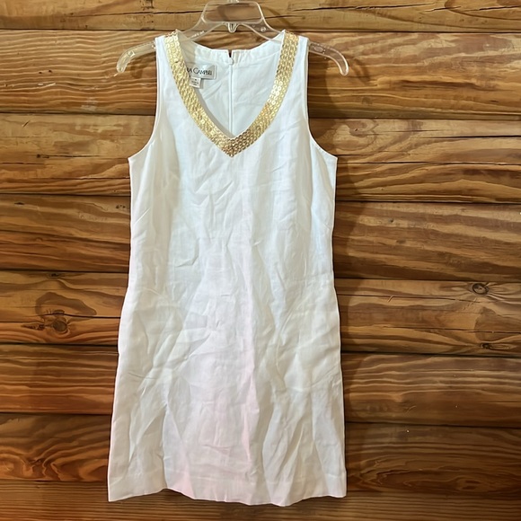 Sara Campbell White Linen Dress - Picture 4 of 10